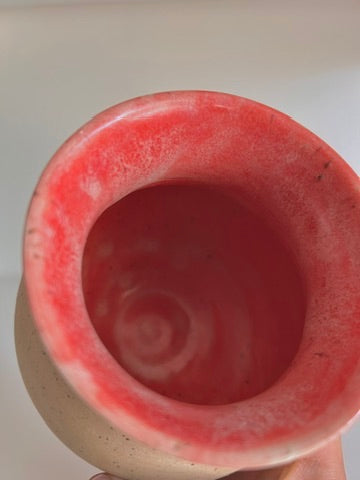 Speckled Vase with Pink + Red Interior