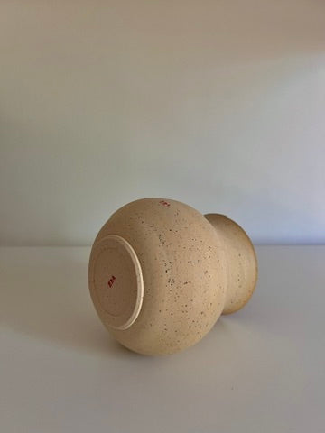 Speckled Vase with Pink + Red Interior